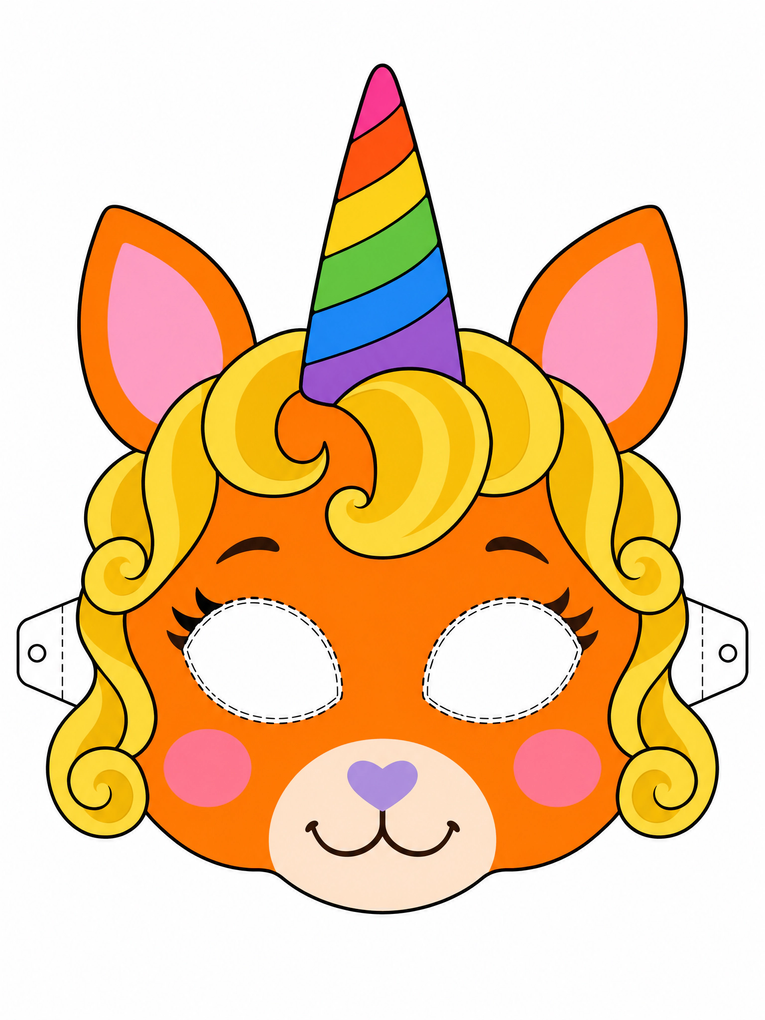 Kids rainbow horn mask