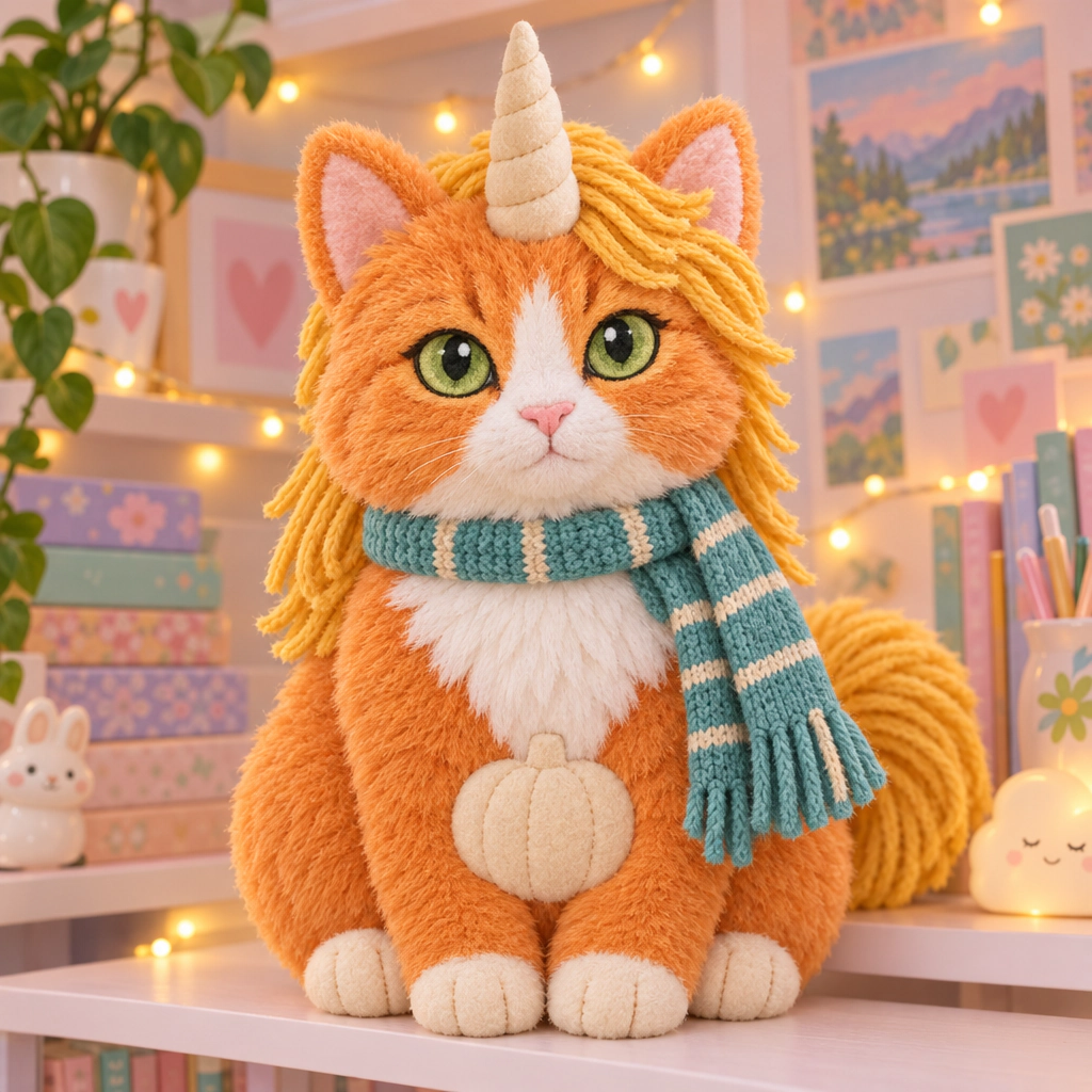 Orange plush cat avatar