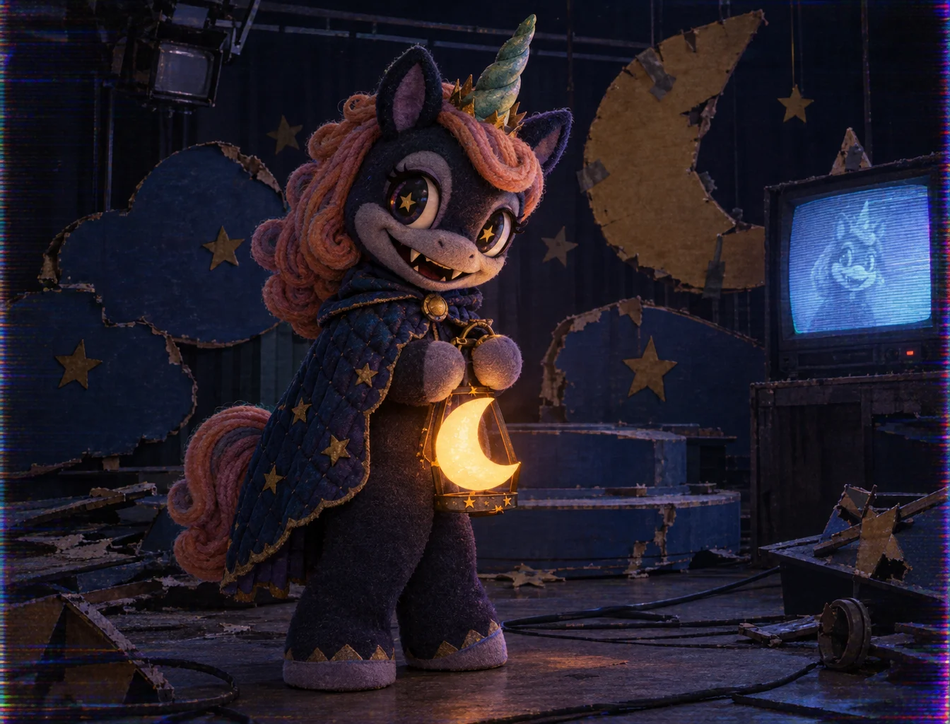 Cute moon-lantern host