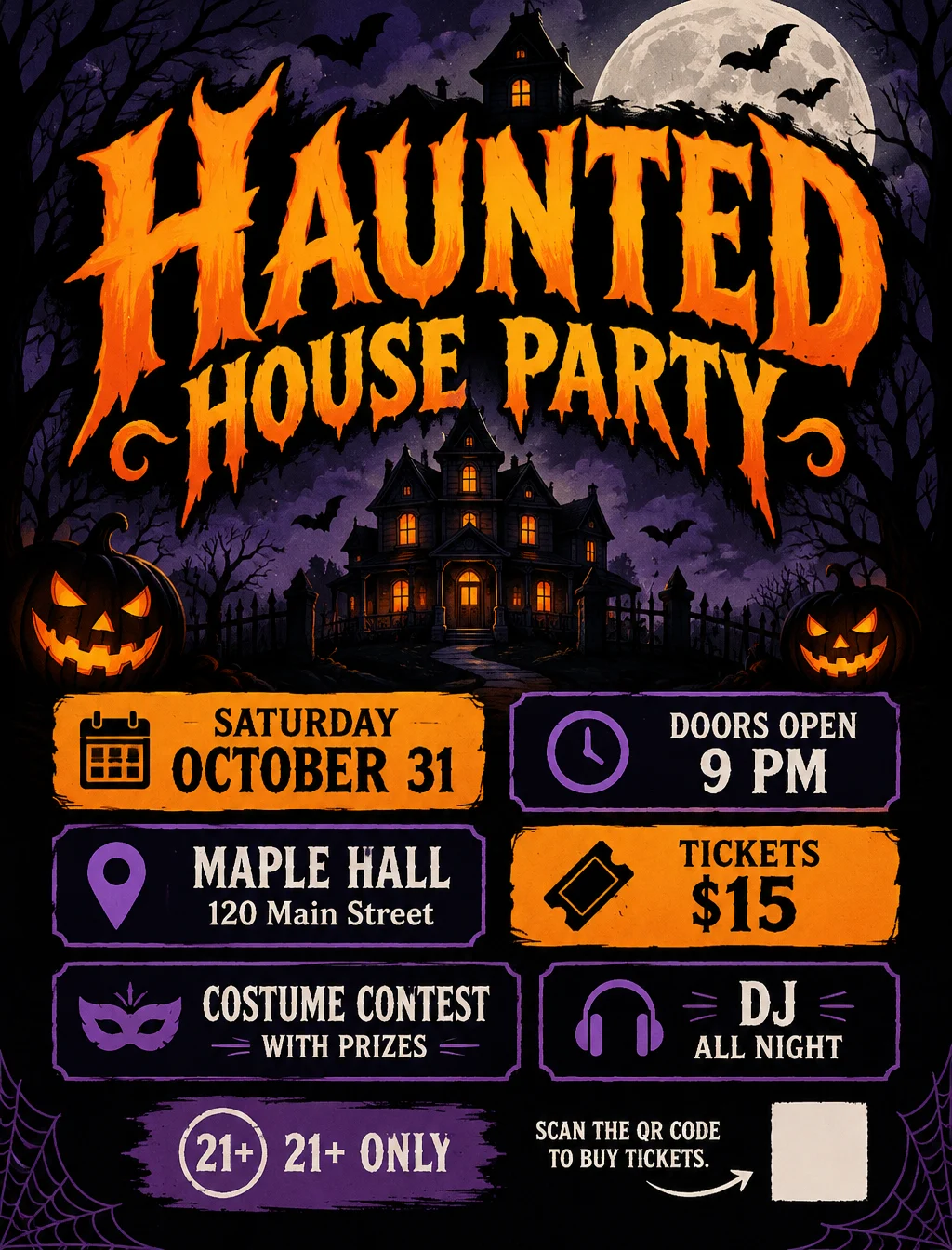 Party invitation with ticket details