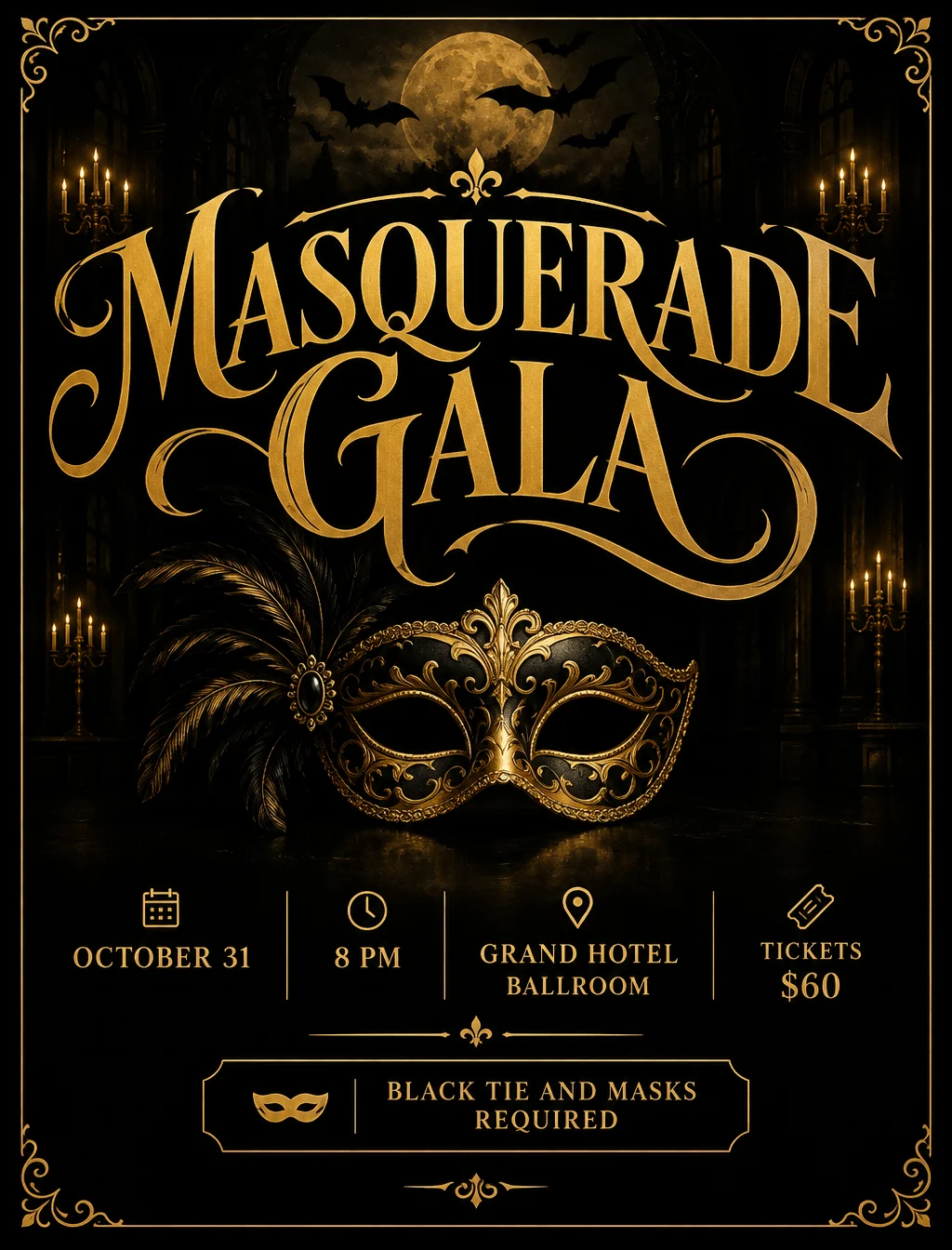 Elegant black and gold gala